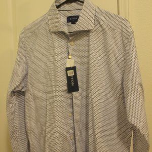 COPY - ETON new paisley pattern (blue/white) 17 (43) slim fit